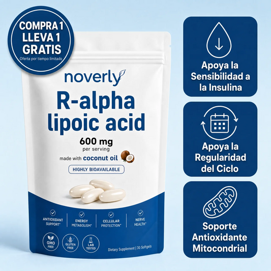Ácido R-alfa lipoico — Cápsulas blandas de 600 mg en forma R pura