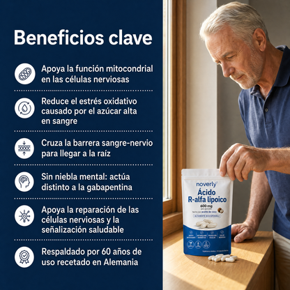 Ácido R-alfa lipoico — Cápsulas blandas de 600 mg en forma R pura