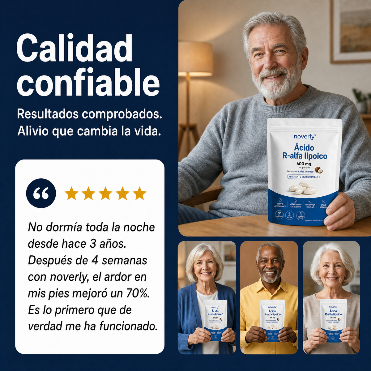 Ácido R-alfa lipoico — Cápsulas blandas de 600 mg en forma R pura