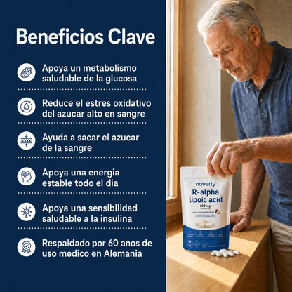 Ácido R-alfa lipoico — Cápsulas blandas de 600 mg en forma R pura