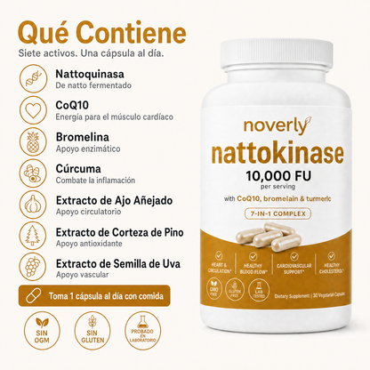 Nattoquinasa 10,000 FU Dosis Clínica