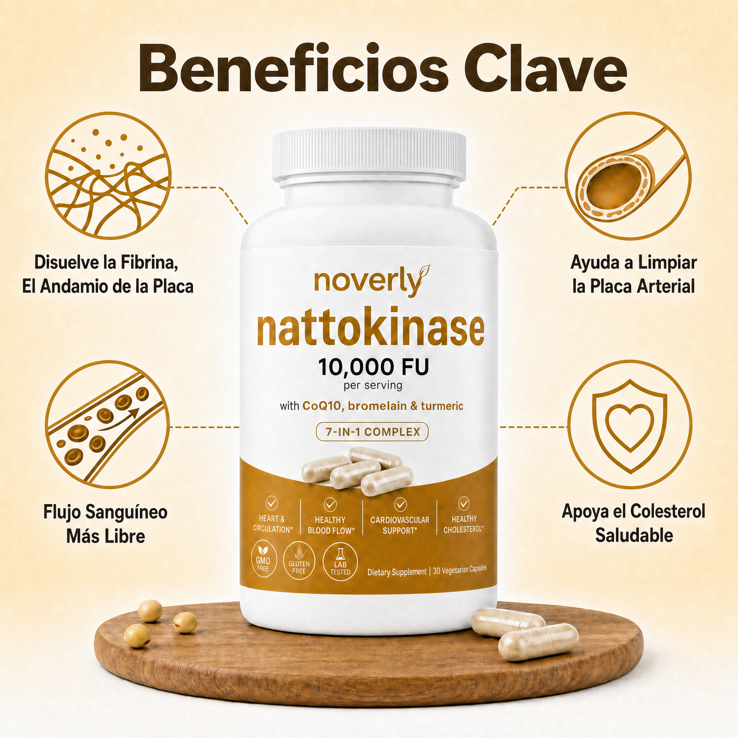 Nattoquinasa 10,000 FU Dosis Clínica