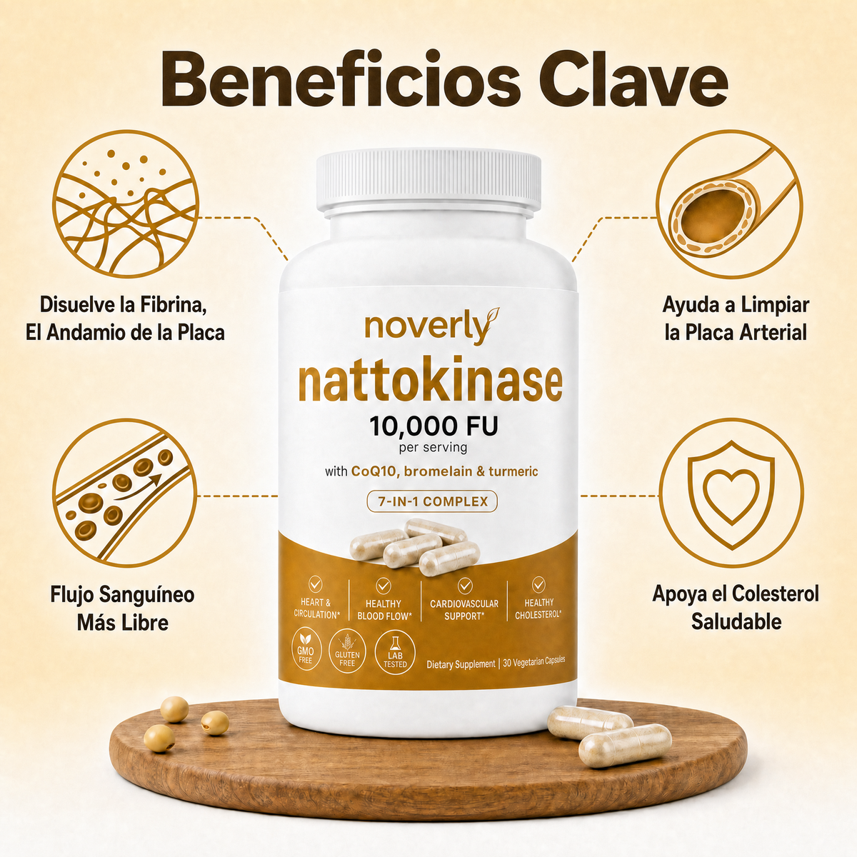 Nattoquinasa 10,000 FU Dosis Clínica