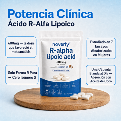 Ácido R-alfa lipoico — Cápsulas blandas de 600 mg en forma R pura