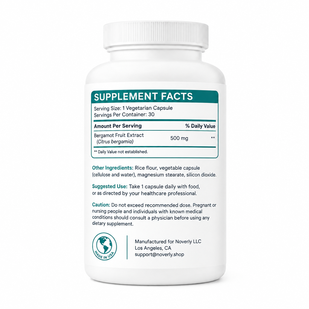 Noverly Citrus Bergamot Supplement Facts